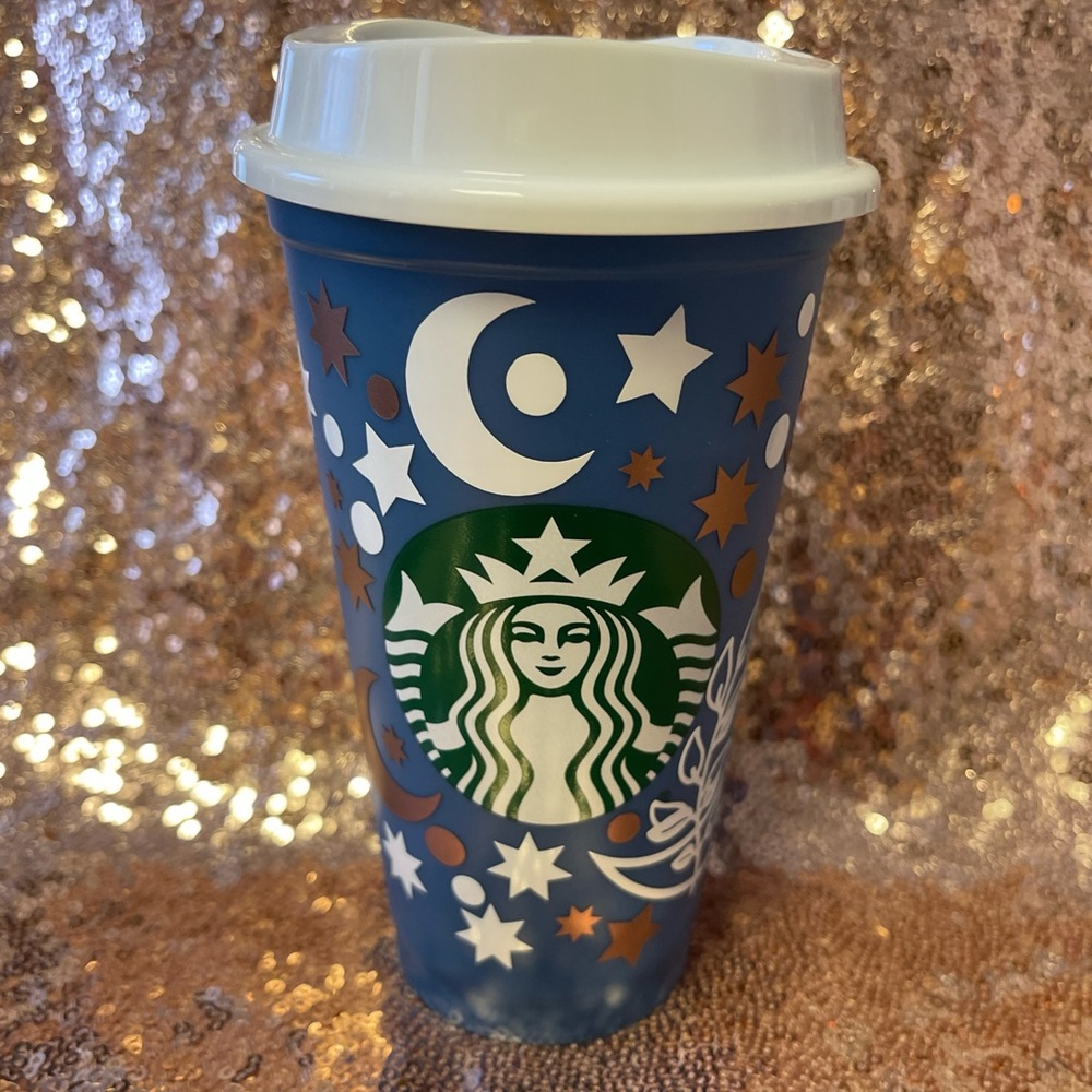 NEW Custom Starbucks 12 Oz Hot Cup Moon Print